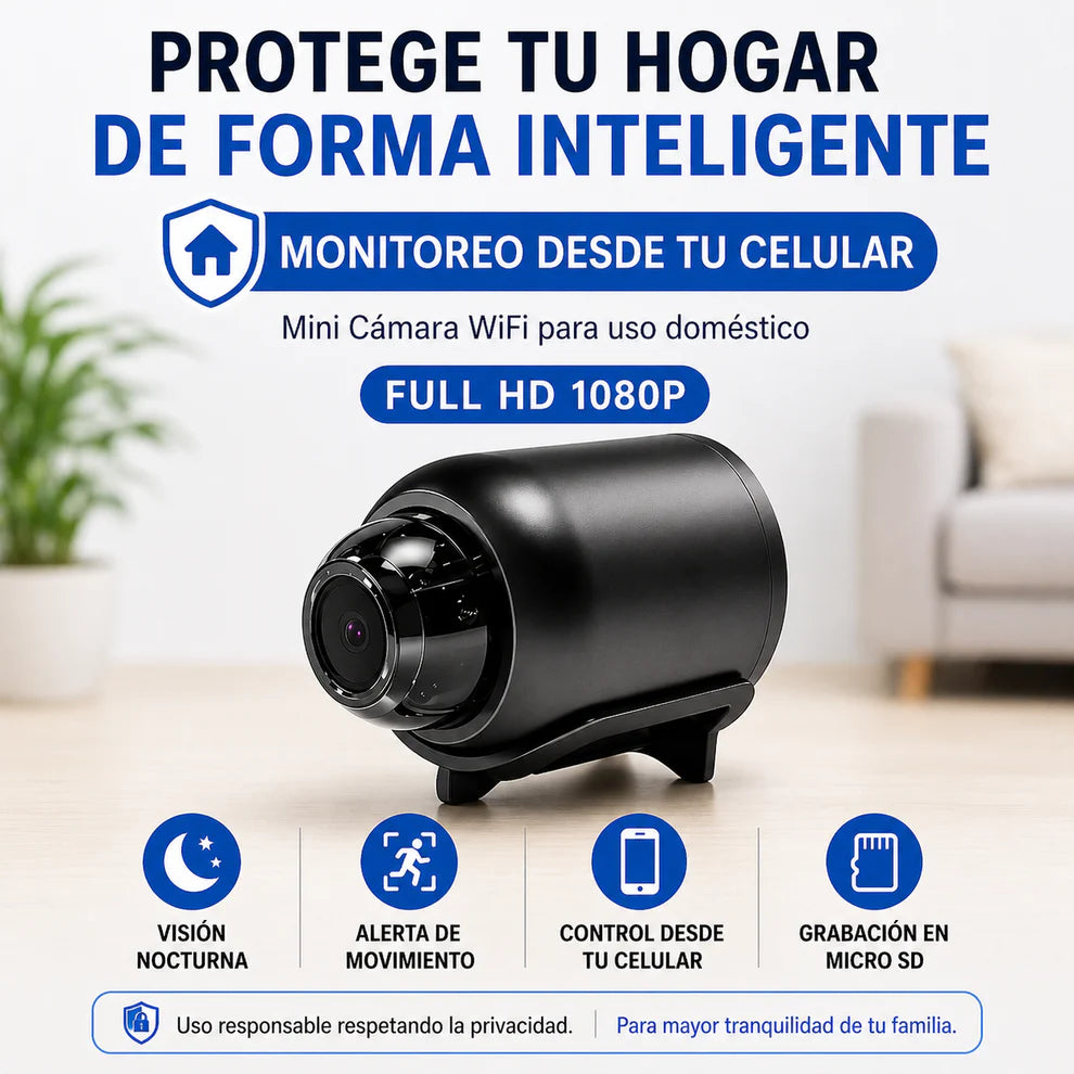 Mini Cámara WiFi para Seguridad del Hogar